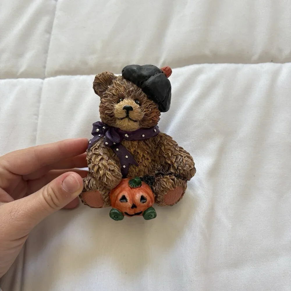 Halloween Bear Beret Scarf Decor Pumpkin Jack-o’-lantern Cute Plastic Y2K Retro